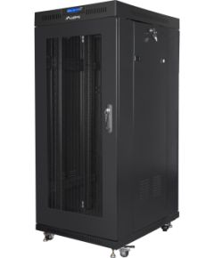 Lanberg Rack cabinet 19" free-standing 27U/600x800 (flat pack) with mesh door, LCD FF01-6827-23BL Black