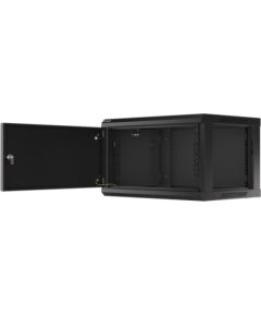 Lanberg Rack cabinet 19" wall-mount 6U/600x450 for self-assembly with metal door (flat pack) WF01-6406-00B Black