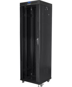 Lanberg Rack cabinet 19" free-standing 42U/600x600 (flat pack) with glass door lCD V2 FF01-6642-12BL Black