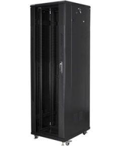 Lanberg Rack cabinet 19" free-standing 42U/600x1000 (flat pack) with mesh door lCD V2 FF01-6042-23BL Black