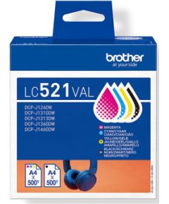 Brother LC521VAL Ink Cartridge Black, Cyan, Magenta,Yellow
