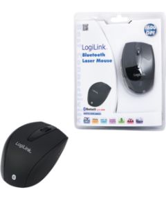 Logilink Maus Laser Bluetooth mit 5 Tasten Bluetooth Laser Mouse; wireless Black
