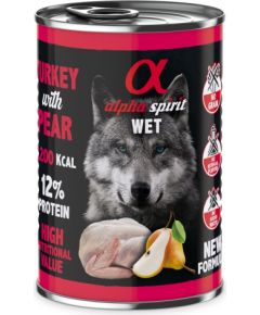 ALPHA SPIRIT WET Turkey with pear - wet dog food - 400g