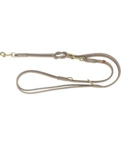 Trixie Pure, smycz regulowana, dla psa, sk�rzana, jasnoszara, S: 2 m/10 mm, okr�g�a