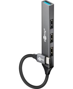 Goobay Slim 4-Port USB Hub, USB-C to USB-A, 5 Gbit/s 74457