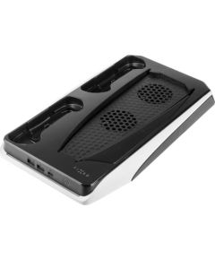 Fixed Multifunctional Station for PlayStation 5 with Cooling and Charging for two DualSense Controllers FIXPS5-MCS-BW