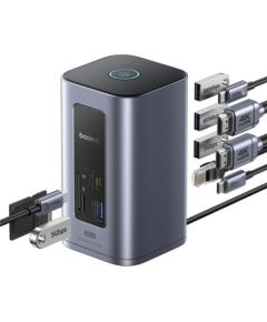 Dokēšanas stacija 1in12 USB C spraudnis - 2xHDMI RJ45 SD/TF USB3 NU1 Air Spacemate BASEUS