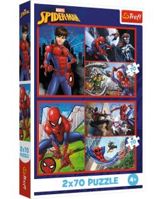 TREFL SPIDER-MAN Pužļu komplekts Zirnekļa stāsti, 2x70 gab.