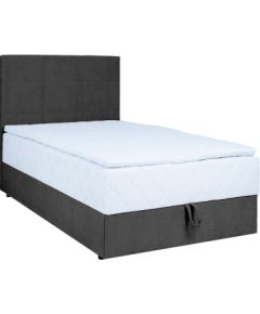 Continental bed LEVI 90x200cm, with mattress, dark grey