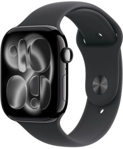 Apple Watch Series 11 GPS 46mm Jet Black Aluminium Case with Black Sport Band - M/L