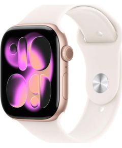 Apple Watch Series 11 GPS + Cellular 5G 42mm Rose Gold Aluminium Case with Light Blush Sport Band-S/M