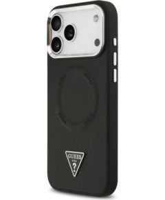 Guess Apple  iPhone 17 Pro Max PU Leather Triangle Logo MagSafe Case Black