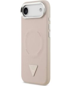 Guess Apple  iPhone 17 Air PU Leather Triangle Logo MagSafe Case Pink
