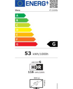 Sharp 43HR7265E 43 Smart TV Google TV Black