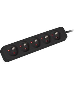 Lanberg Cable Power Strip, 5X French Outlets Quality-Grade Copper, 3 m PS0-05E-0300-BK