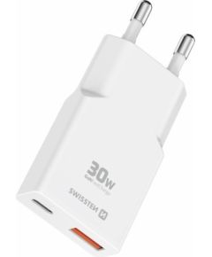 Swissten Slim Travel GaN USB-C / USB Tīkla Lādētājs 30W