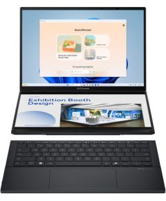 Asus Zenbook Duo UX8406CA-PZ068X Basalt Gray 14 " OLED Touchscreen 3K 2880 x 1800 pixels Glossy Intel Core Ultra 9 285H 32 GB LPDDR5X Solid-state drive capacity 2000 GB Intel Arc Graphics Windows 11 Pro 802.11be Bluetooth version 5.4 Keyboard language Eng