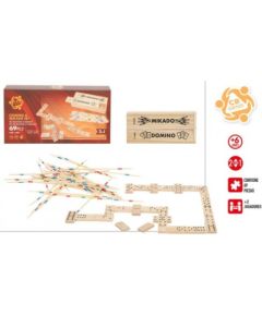 Настольная игра Деревянный игровой набор Микадо и Домино 6+ CB39114