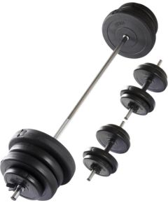 VIRTUFIT REGULOWANY ZESTAW SZTANGI I HANTLE - 60.5 KG - CZARNY