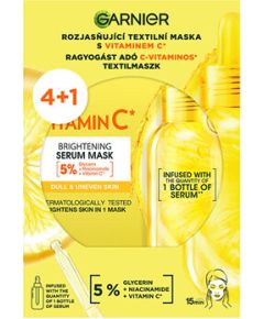 Garnier Vitamin C Brightening Serum Mask Set - Sada rozjasňujících textilních masek s vitaminem C