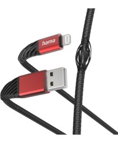 Hama 00201538 Extreme Charging Cable USB-A - Lightning 1.5m Nylon black/red