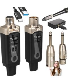 Light4me DNA WXLR1 bezprzewodowy system transmisji audio UHF USB-C +48V Phantom 2x adapter XLR/jack 6,35 mm zestaw