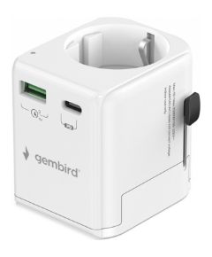 Adapteris Gembird Grounded Universal Travel Adapter 20W