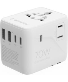 Adapteris Gembird universal travel adapter 70W White