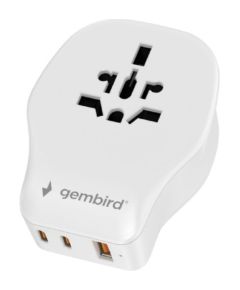 Adapteris Gembird universal travel adapter 20W White