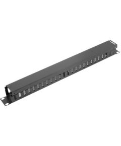 Lanberg 19" cable management panel type A 1U AK-1201-B Black