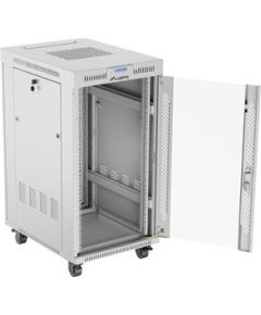 Lanberg Rack cabinet 19" free-standing 22U/600x800 (flat pack) with glass door FF01-6822-12SL Grey