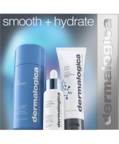 Smooth + Hydrate Set Dermalogica: Daily Milkfoliant, Exfoliating, Exfoliating Powder, 74 g + Active Moist, Prebiotics, Hydrating, Cream, For Face, 50 ml + Circular Hydration, Hyaluronic Acid, Serum, For Face, 30 ml For Women