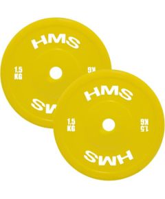 Svara diski  TPP01 YELLOW PE OLYMPIC PLATE 2 x 1.5 KG HMS