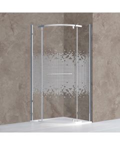 dušas stūris Ardis, 900x900 mm, h=1950, r=550, brillant/rakstains stikls