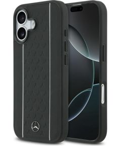 Mercedes Leather Star Pattern Stripes MagSafe Aizmugurējais Apvalks priekš Apple iPhone 17