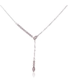 Sudraba kaklarota #2500131(PRh-Gr)_CZ, Sudrabs 925°, rodijs (pārklājums), Cirkoni, garums: 42 cm, 2.2 gr. Bez akmeņiem