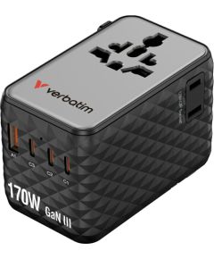 Verbatim Ceļojumu Adapteris EU / UK / US / 2x USB-A / 3x USB-C 70W