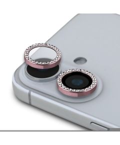 Guess Apple  iPhone 16/16 Plus Fixed Glliter Protective Lens Pink