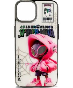 iLike Apple  iPhone 14 PC Silicone Case Spider Sense White Pink