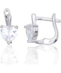 Sudraba auskari ar 'angļu' slēdzēju #2203838(PRh-Gr)_CZ, Sudrabs 925°, rodijs (pārklājums), Cirkoni, 2 gr. Ar "angļu" slēdzēju