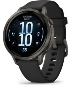 Garmin   Venu 4 - 41mm, Slate with Black Silicone Band sports watch