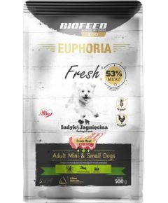 BIOFEED Euphoria Fresh Adult Turkey and lamb XS/S - dry dog food - 500g