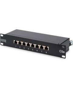 DIGITUS CAT 5e, Class D Patch Panel, 08 port shielded