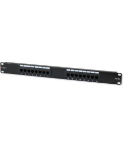 TechlyPro Patch panel 19'' 1U UTP 16 ports RJ45 Cat5e T568A/B black