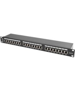 Lanberg Patch Panel 24 port 1U, cat. 5e, shielded, black