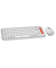 Logitech POP ICON COMBO OFF White Orange US Klaviatūra + Pele