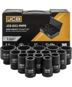 Uzgriežņu galviņu komplekts JCB 8152-9MPB; 1''; 14 gab.