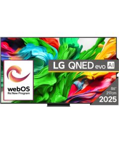 TV Set LG 86" 4K/Smart 3840x2160 Wireless LAN Bluetooth webOS Black 86QNED86A3A Televizori