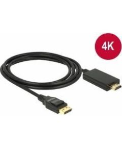 Delock Cable Displayport 1.2 (M) - High Speed HDMI-A (M) passivev 4K,  1m; black