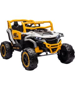 Lean Cars M1 White and Yellow Battery-Powered Vehicle 4x4